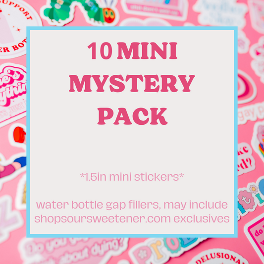 Mini Mystery Sticker 10 Pack, Water Bottle Gap Filler, Random Stickers, Owala, Stanley, Scrapbooking, Trendy, Grab Bags, Valentine's Day