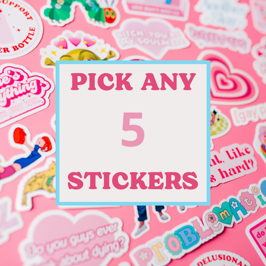 Pick Any 5 Stickers, Bundle Pack, Eat the Rich, Multiple sticker pack, Gen Z gift for her, Meme Sticker, Bundle and save