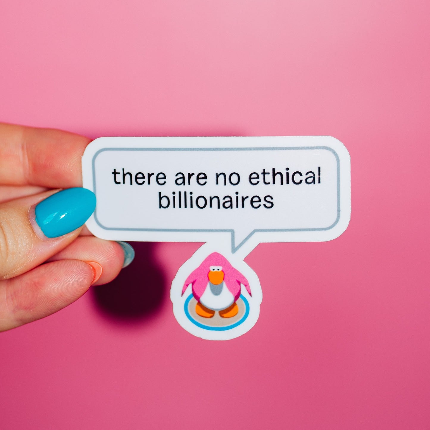 There Are No Ethical Billionaires Sticker, Club Penguin, Eat The Rich, Anti-Capitalist, 90s Game, Leftist