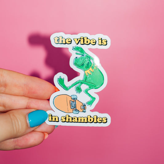 The Vibe Is In Shambles Sticker, Kermit The Frog, Muppets, Existential Crisis, Funny Meme