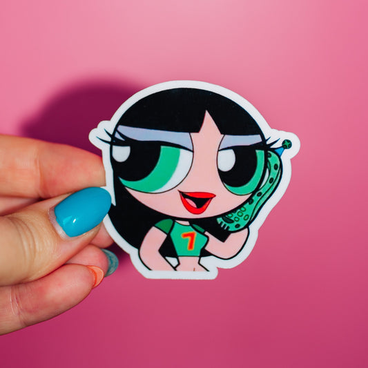 Buttercup Powerpuff Girls Sticker, 90s Nostalgia, Retro TV Show, Vintage Find