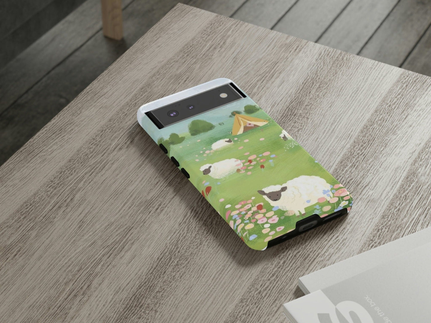 Sheep with Flowers Pattern, iPhone 15 14 13 12 11, Pro Max Case, Cute iPhone Xr X Xs Max, Tough Case Cover For Women, Samsung Case, Google Case