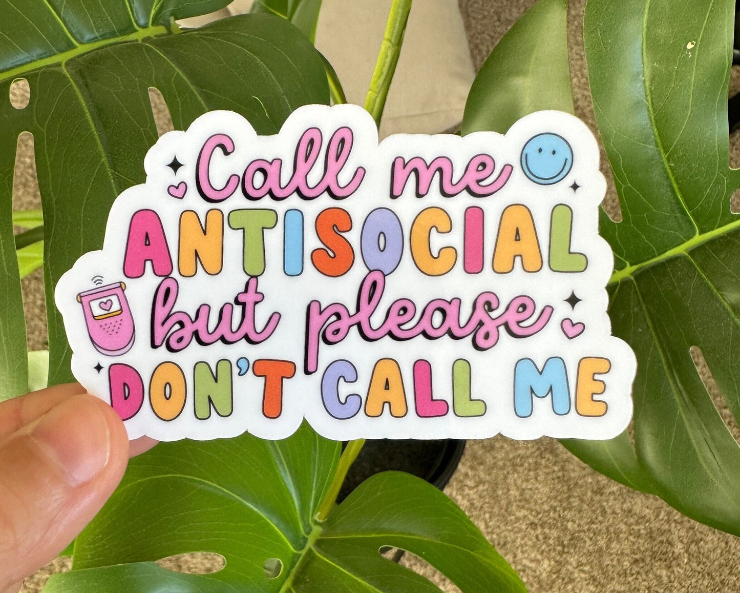 Call Me Antisocial But Please Don't Call Me Sticker, Introvert Vibes, Do Not Disturb, Mental Health, Funny Humor, Cute Trendy, Gen Z